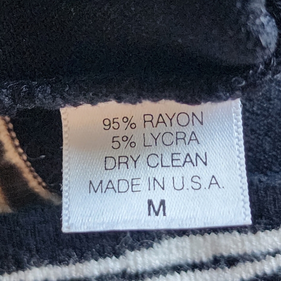 ANGELICA VAL vintage tank top, black/white/cream, animal print, size M - Picture 4 of 5